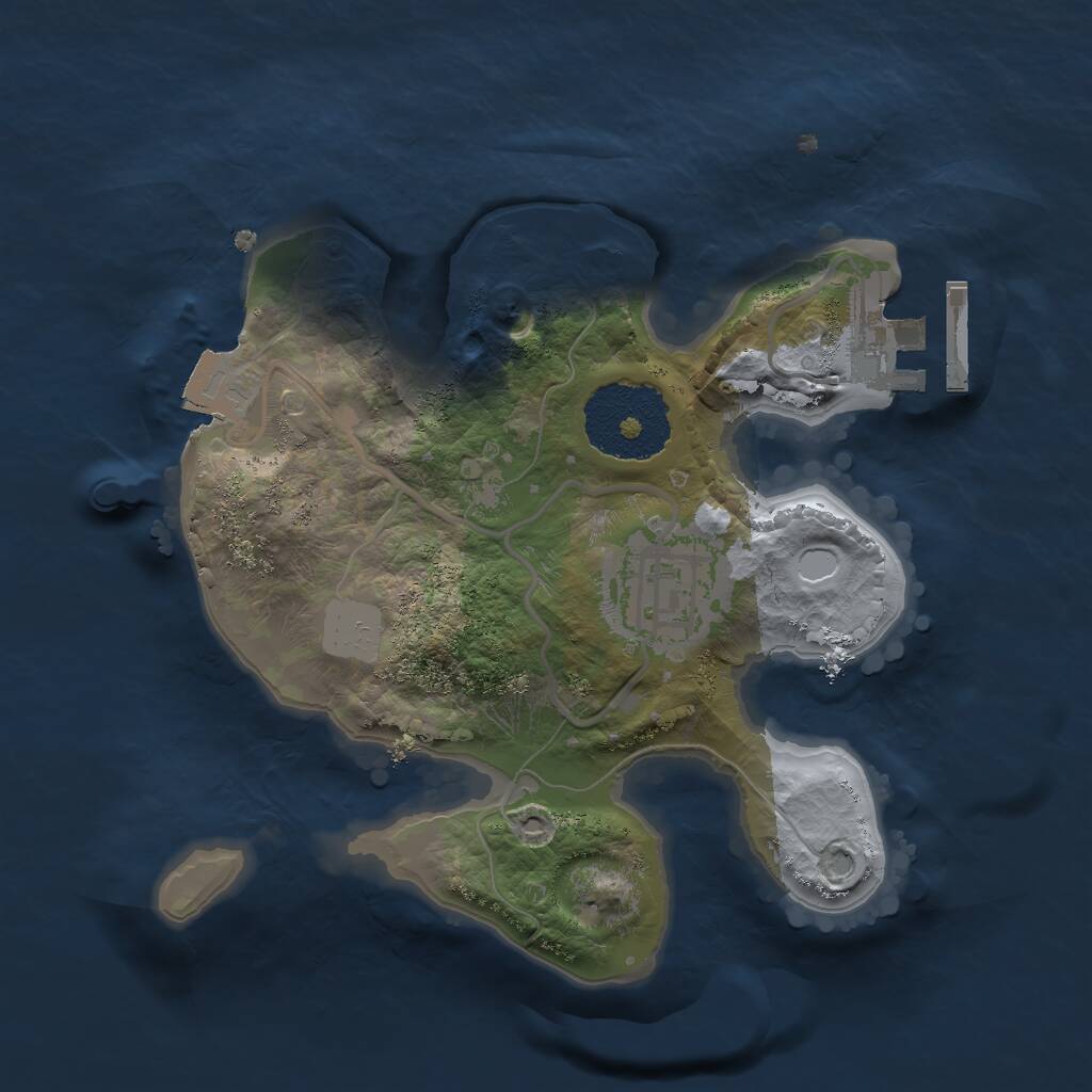 Rust Map: Procedural Map, Size: 2000, Seed: 695401, 3 Monuments