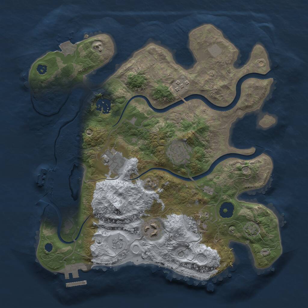 Rust Map: Procedural Map, Size: 3000, Seed: 687345756, 12 Monuments