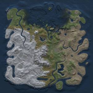 Thumbnail Rust Map: Procedural Map, Size: 5000, Seed: 1552639303, 16 Monuments