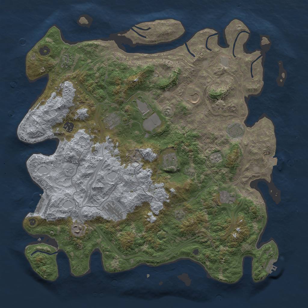 Rust Map: Procedural Map, Size: 4500, Seed: 1646806481, 19 Monuments