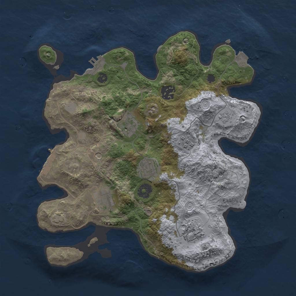 Rust Map: Procedural Map, Size: 3000, Seed: 1508387018, 14 Monuments