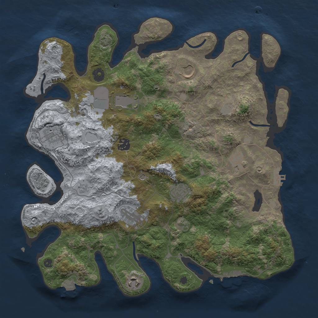 Rust Map: Procedural Map, Size: 3700, Seed: 998110, 17 Monuments