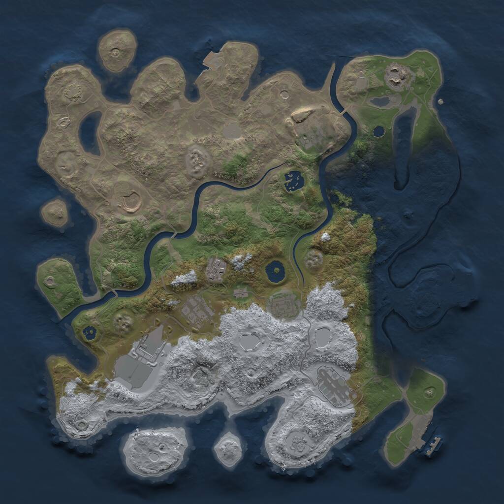 Rust Map: Procedural Map, Size: 3700, Seed: 540133, 15 Monuments