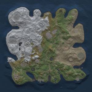 Thumbnail Rust Map: Procedural Map, Size: 3550, Seed: 32263323, 19 Monuments