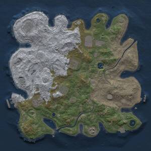 Thumbnail Rust Map: Procedural Map, Size: 3550, Seed: 32263323, 14 Monuments