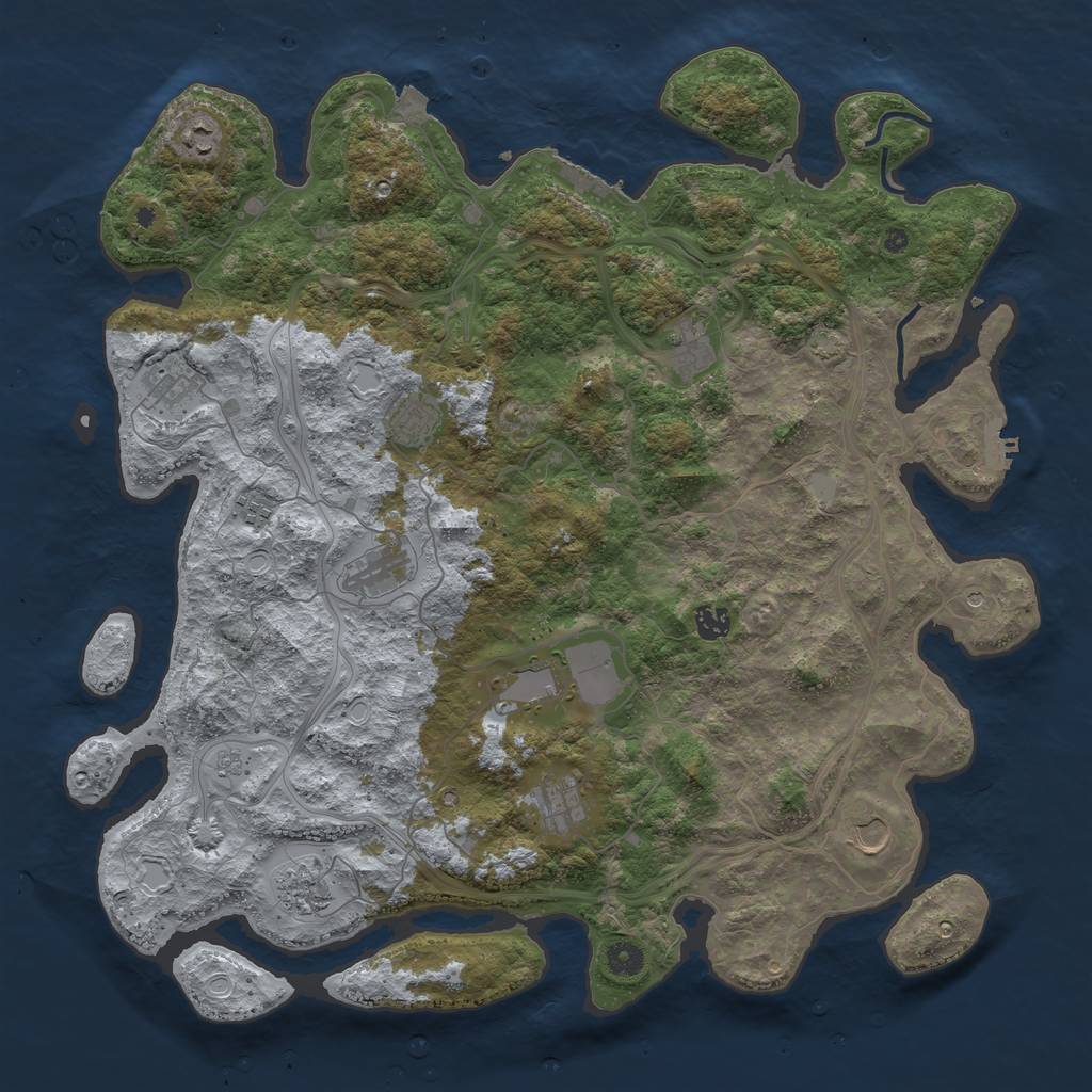 Rust Map: Procedural Map, Size: 4500, Seed: 23123, 19 Monuments