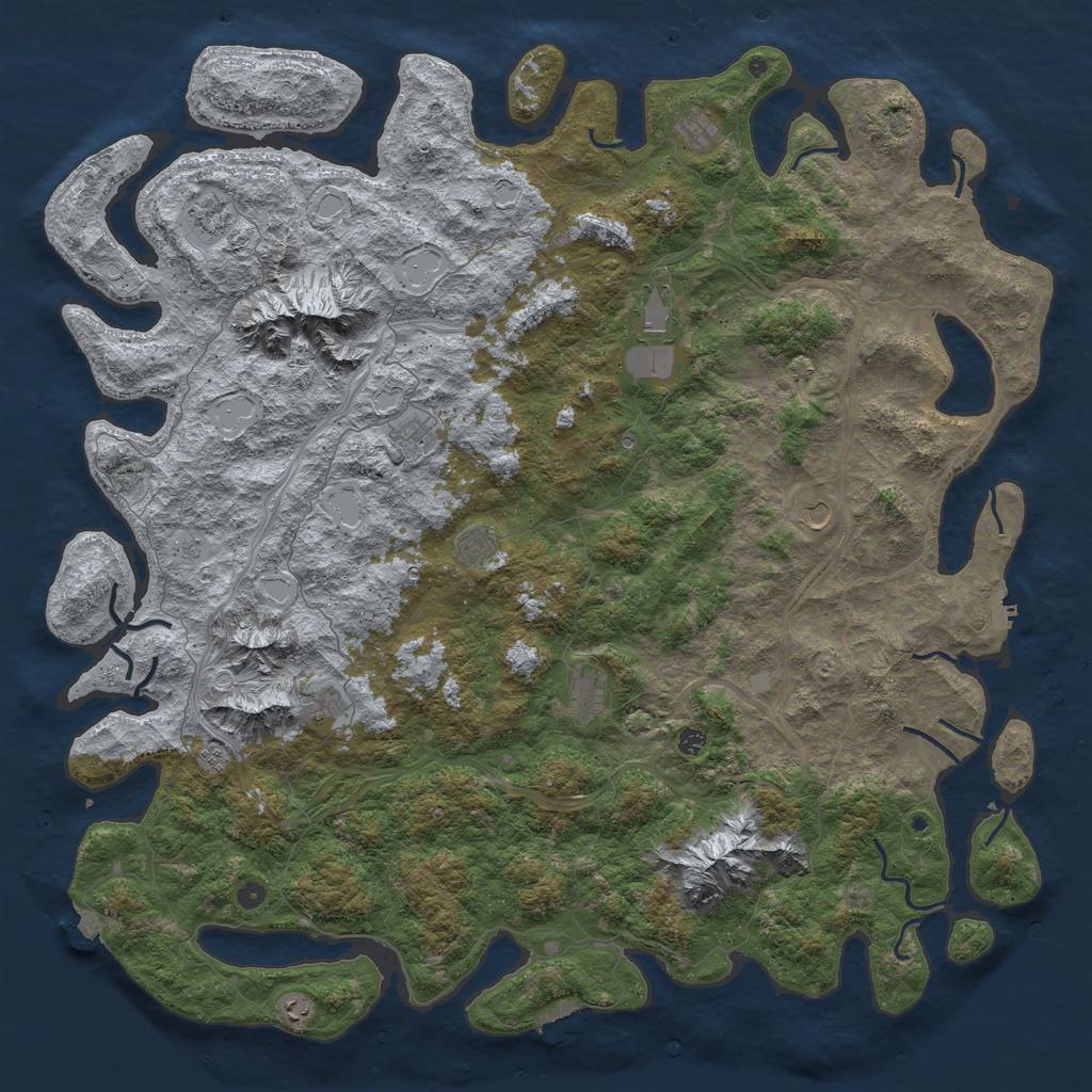 Rust Map: Procedural Map, Size: 6000, Seed: 795006853, 19 Monuments