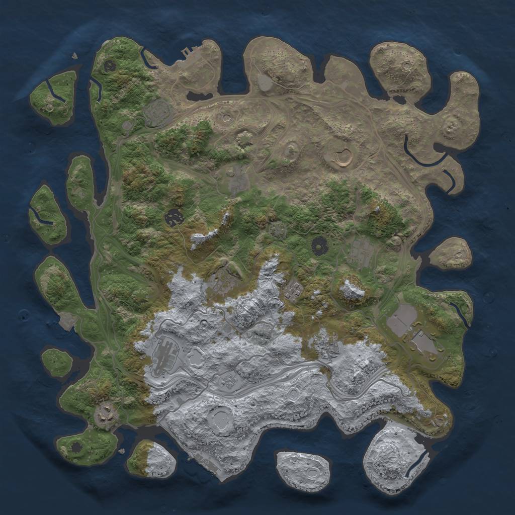 Rust Map: Procedural Map, Size: 4250, Seed: 983491756, 19 Monuments