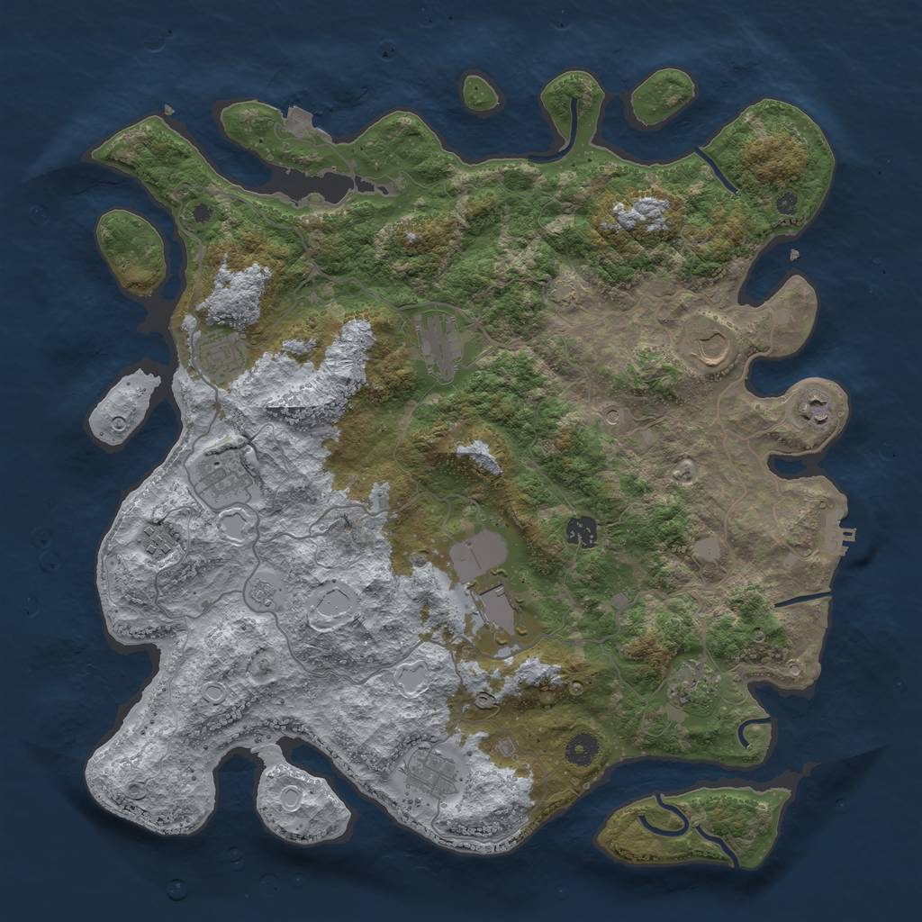 Rust Map: Procedural Map, Size: 4242, Seed: 210050470, 17 Monuments