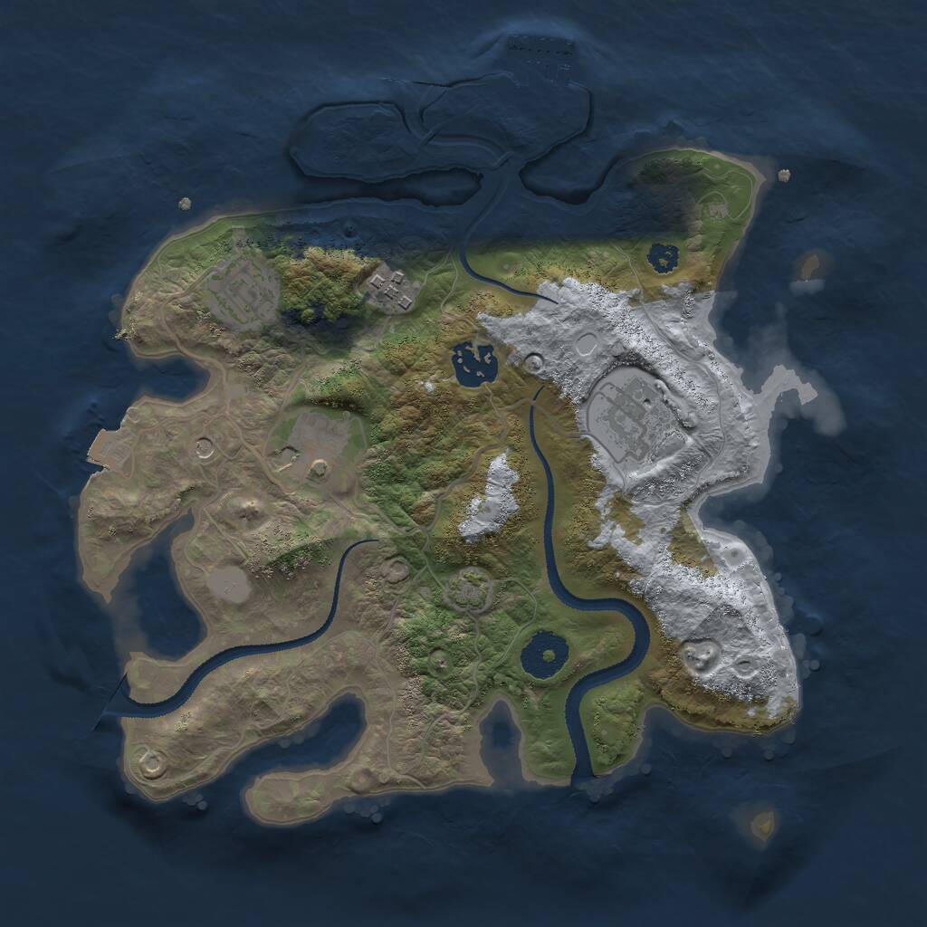 Rust Map: Procedural Map, Size: 3000, Seed: 22928247, 9 Monuments