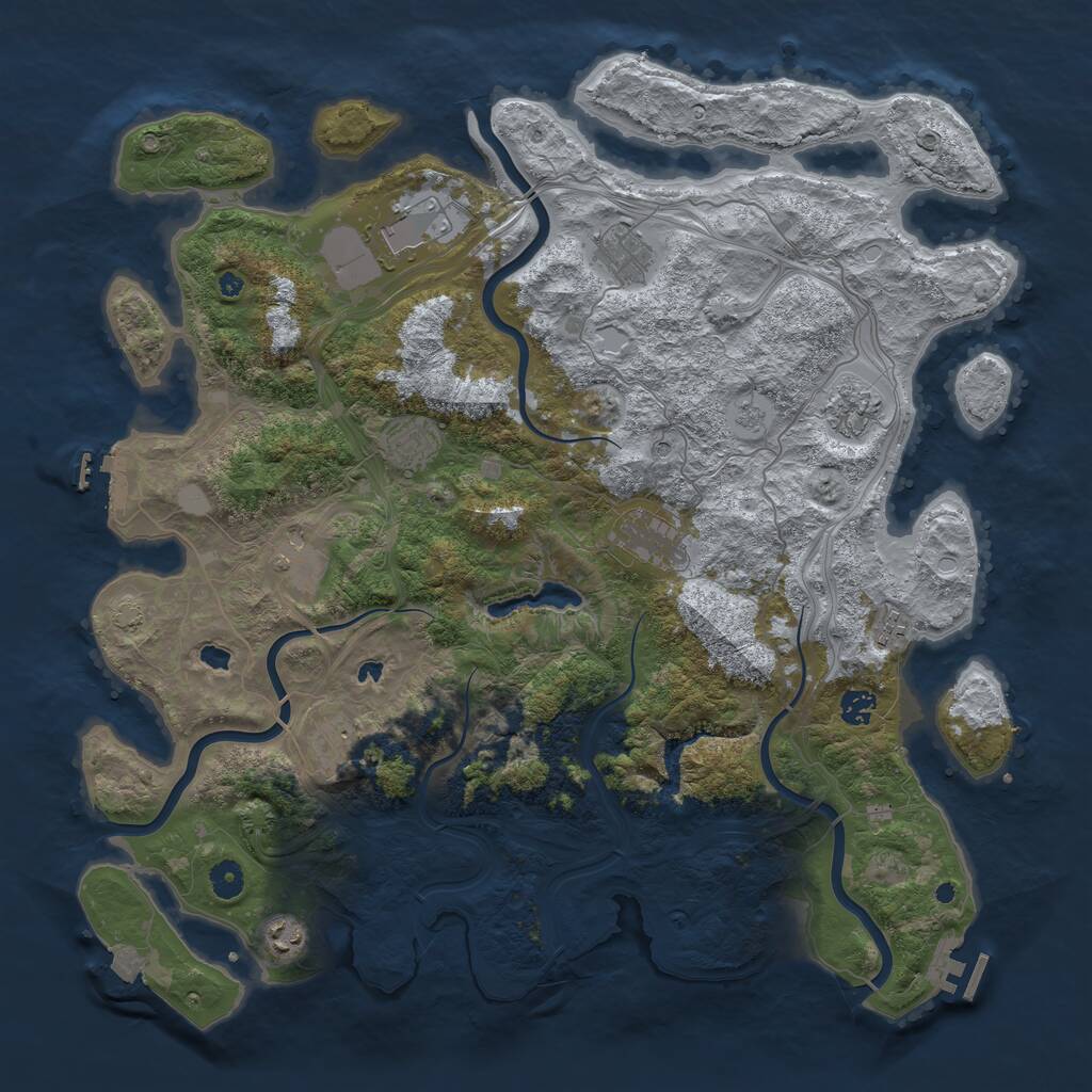Rust Map: Procedural Map, Size: 4500, Seed: 435, 16 Monuments