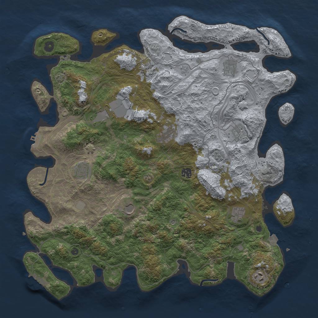 Rust Map: Procedural Map, Size: 4500, Seed: 435, 19 Monuments