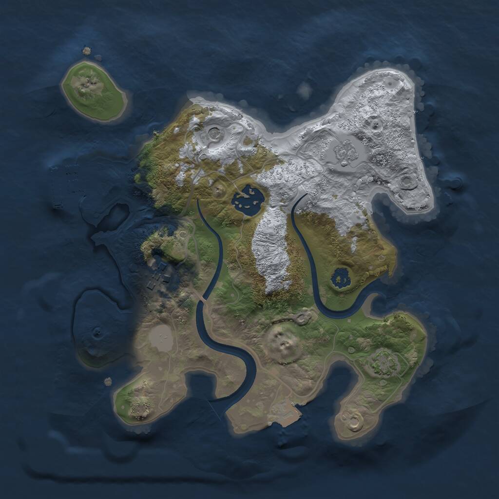 Rust Map: Procedural Map, Size: 2500, Seed: 1295326486, 7 Monuments