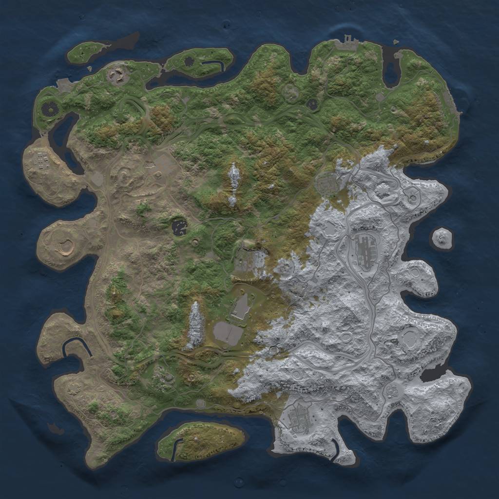 Rust Map: Procedural Map, Size: 4600, Seed: 1414, 19 Monuments