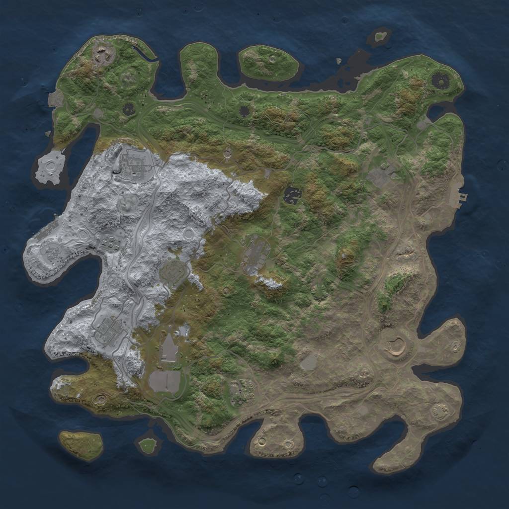Rust Map: Procedural Map, Size: 4250, Seed: 1157809803, 19 Monuments