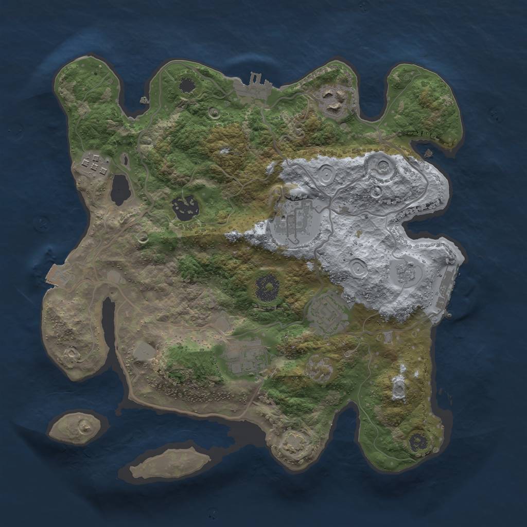 Rust Map: Procedural Map, Size: 3000, Seed: 22211587, 14 Monuments