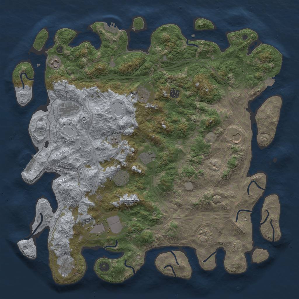 Rust Map: Procedural Map, Size: 4500, Seed: 1920917411, 19 Monuments