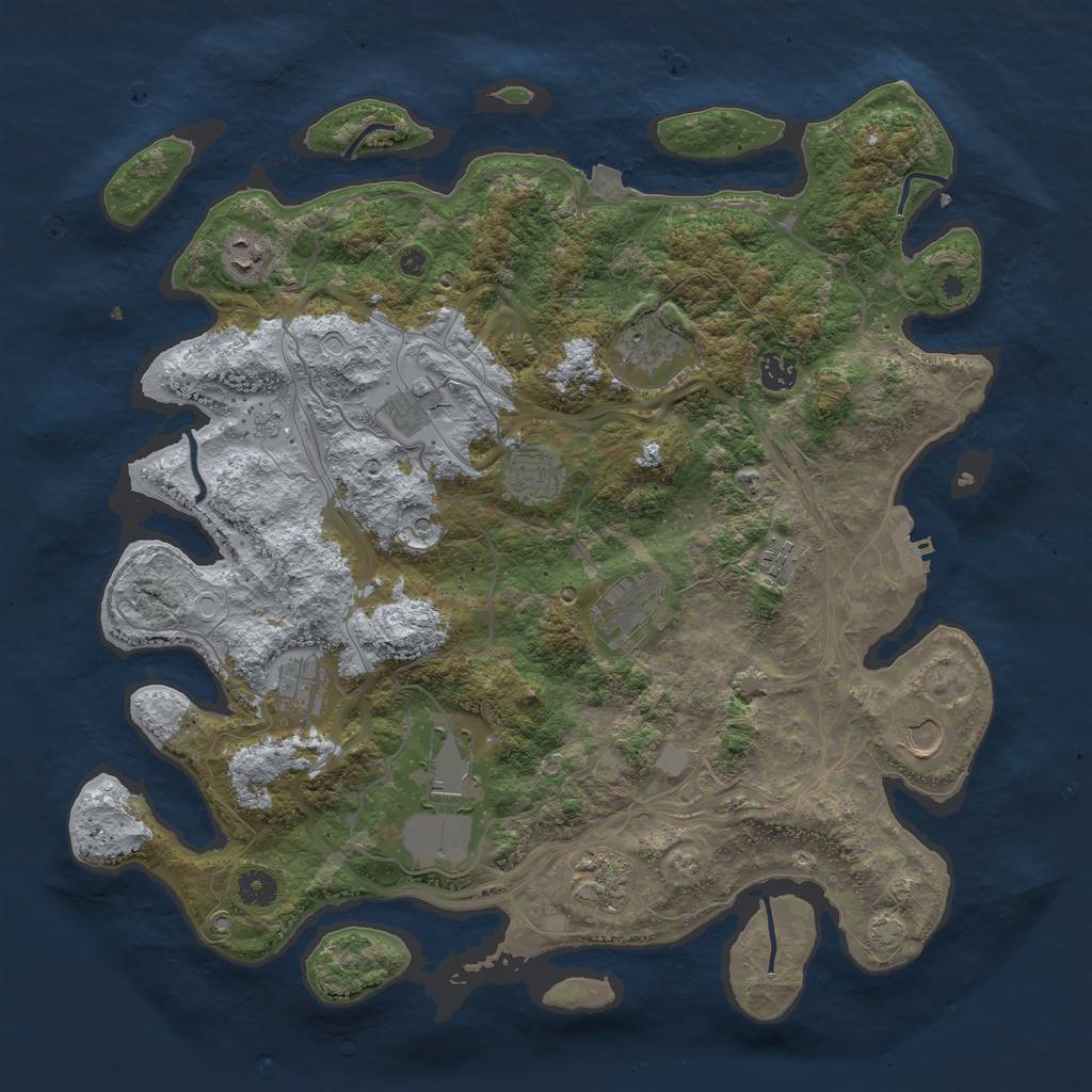Rust Map: Procedural Map, Size: 4250, Seed: 1580408745, 18 Monuments