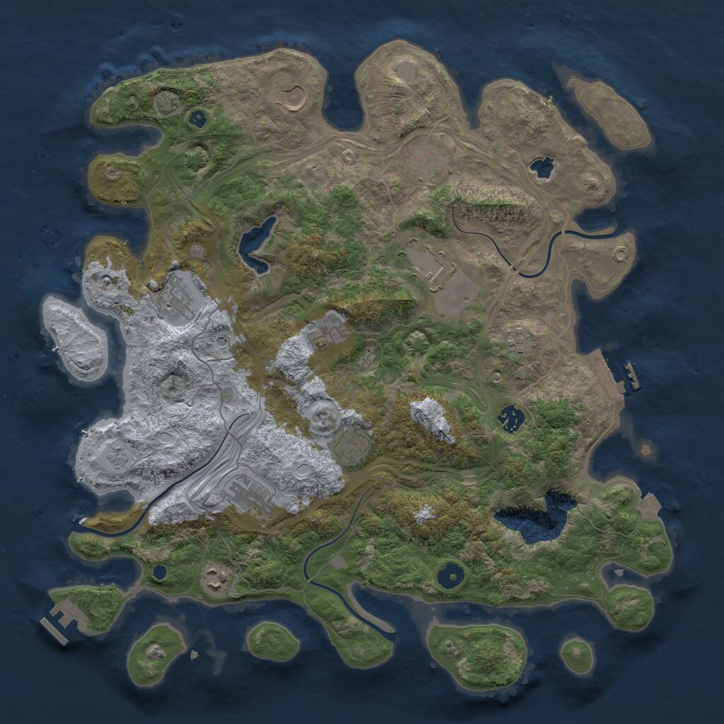 Rust Map: Procedural Map, Size: 4250, Seed: 61620068, 16 Monuments