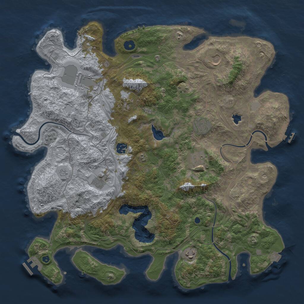 Rust Map: Procedural Map, Size: 4250, Seed: 1694315556, 15 Monuments
