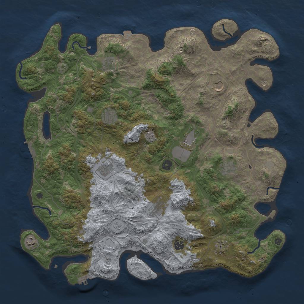 Rust Map: Procedural Map, Size: 4500, Seed: 635565389, 19 Monuments