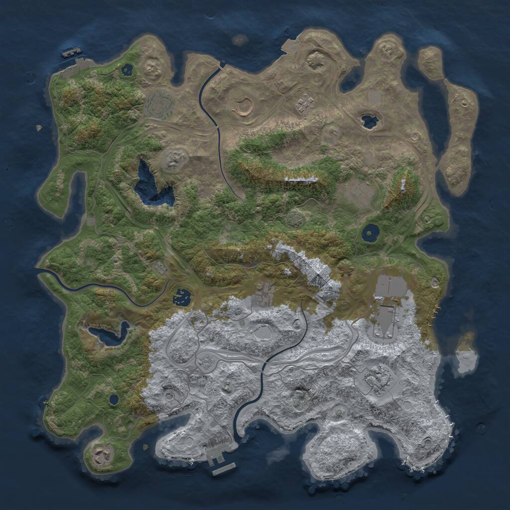 Rust Map: Procedural Map, Size: 4250, Seed: 981663342, 15 Monuments