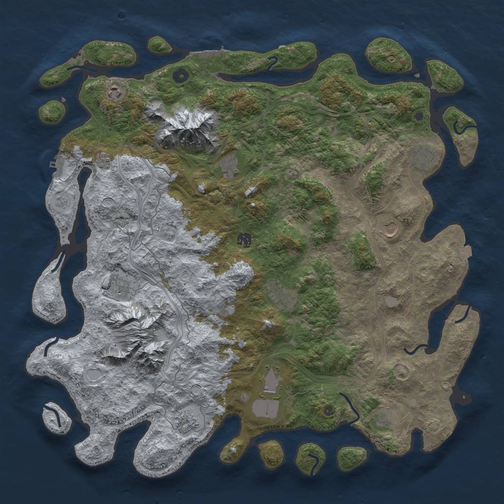 Rust Map: Procedural Map, Size: 5000, Seed: 1111332868, 19 Monuments