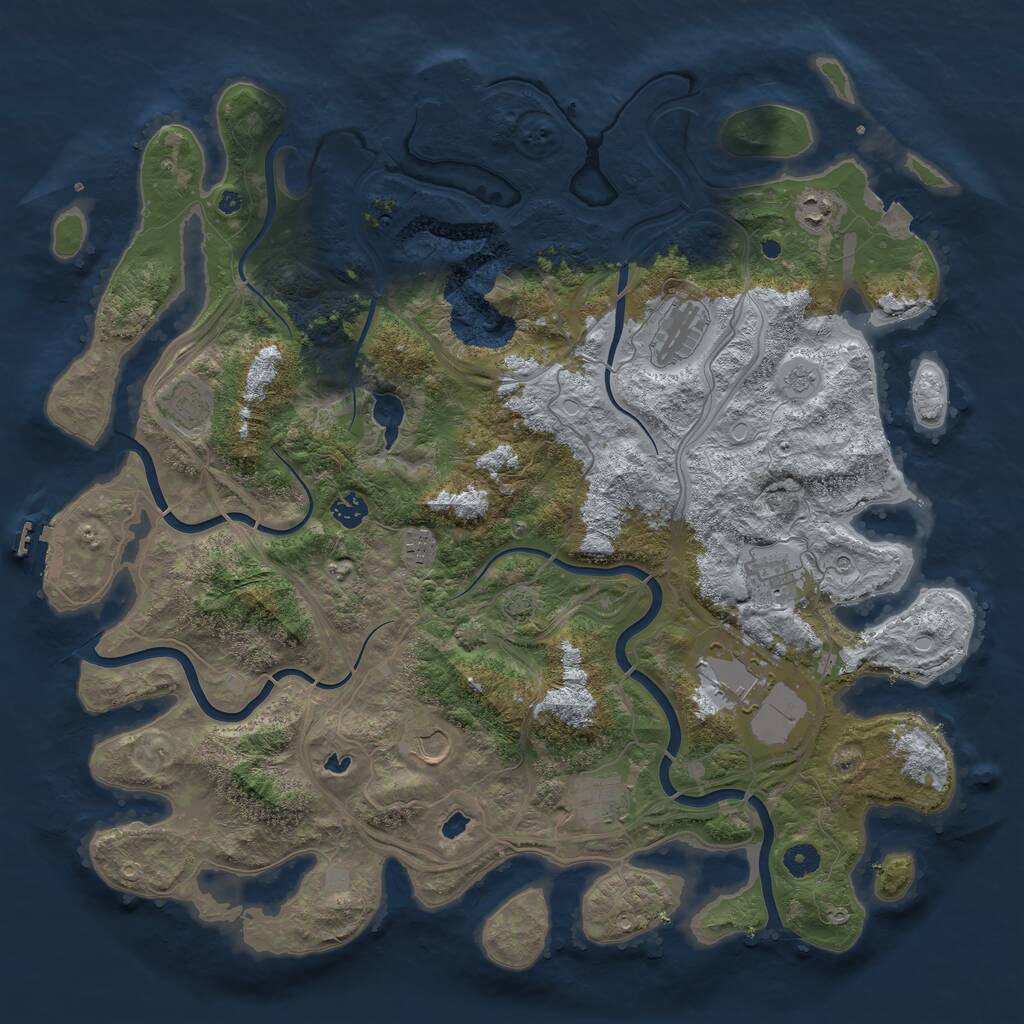 Rust Map: Procedural Map, Size: 4500, Seed: 781874657, 15 Monuments