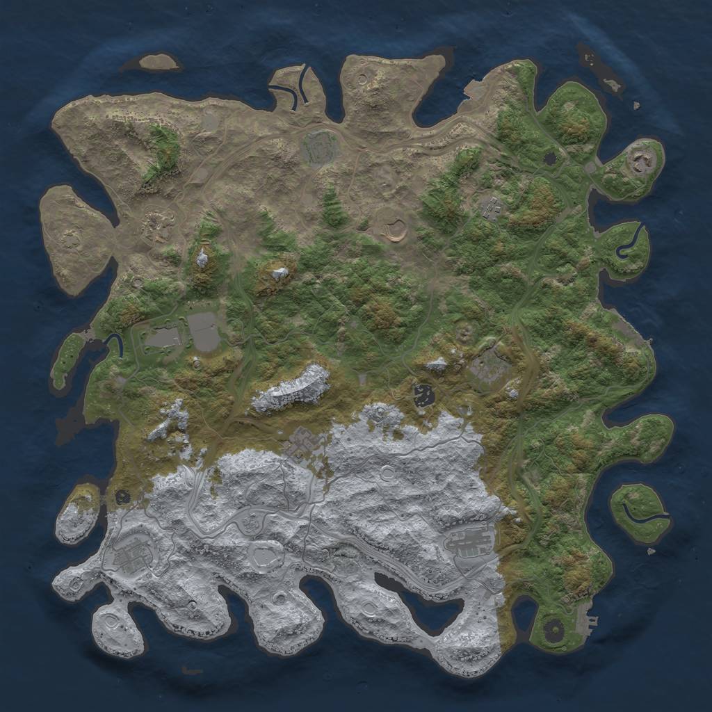 Rust Map: Procedural Map, Size: 4750, Seed: 783953649, 19 Monuments