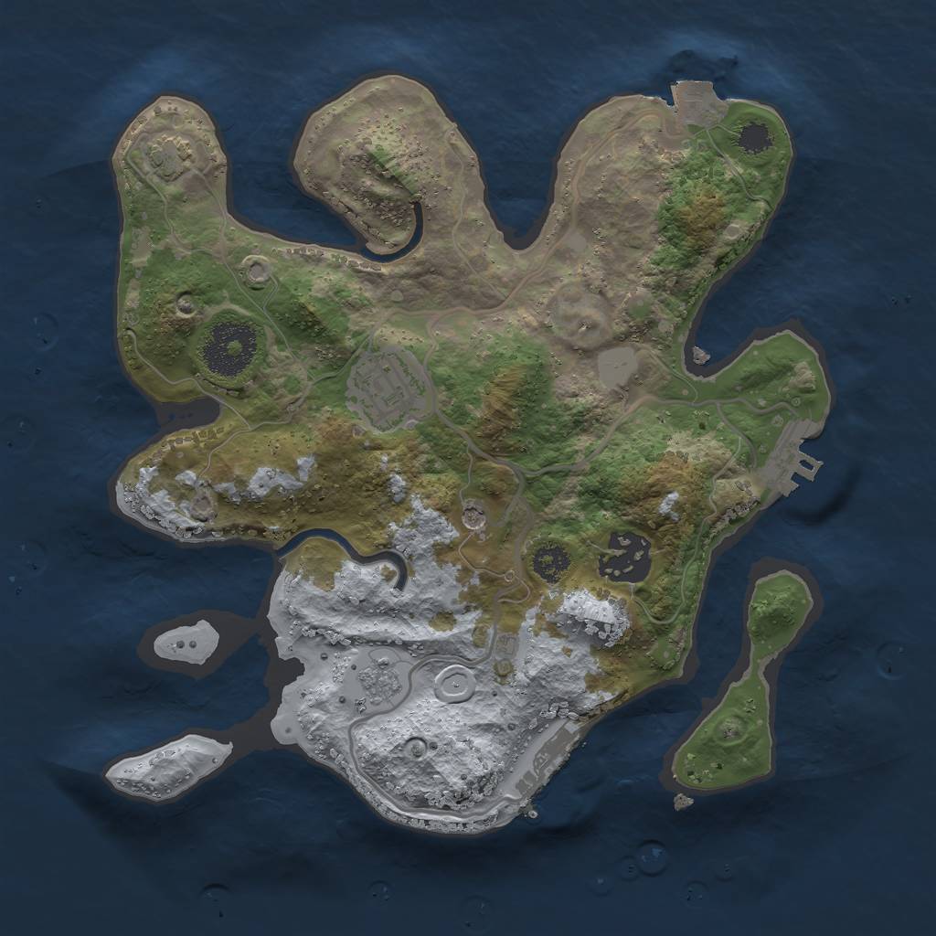 Rust Map: Procedural Map, Size: 2600, Seed: 1699949544, 10 Monuments