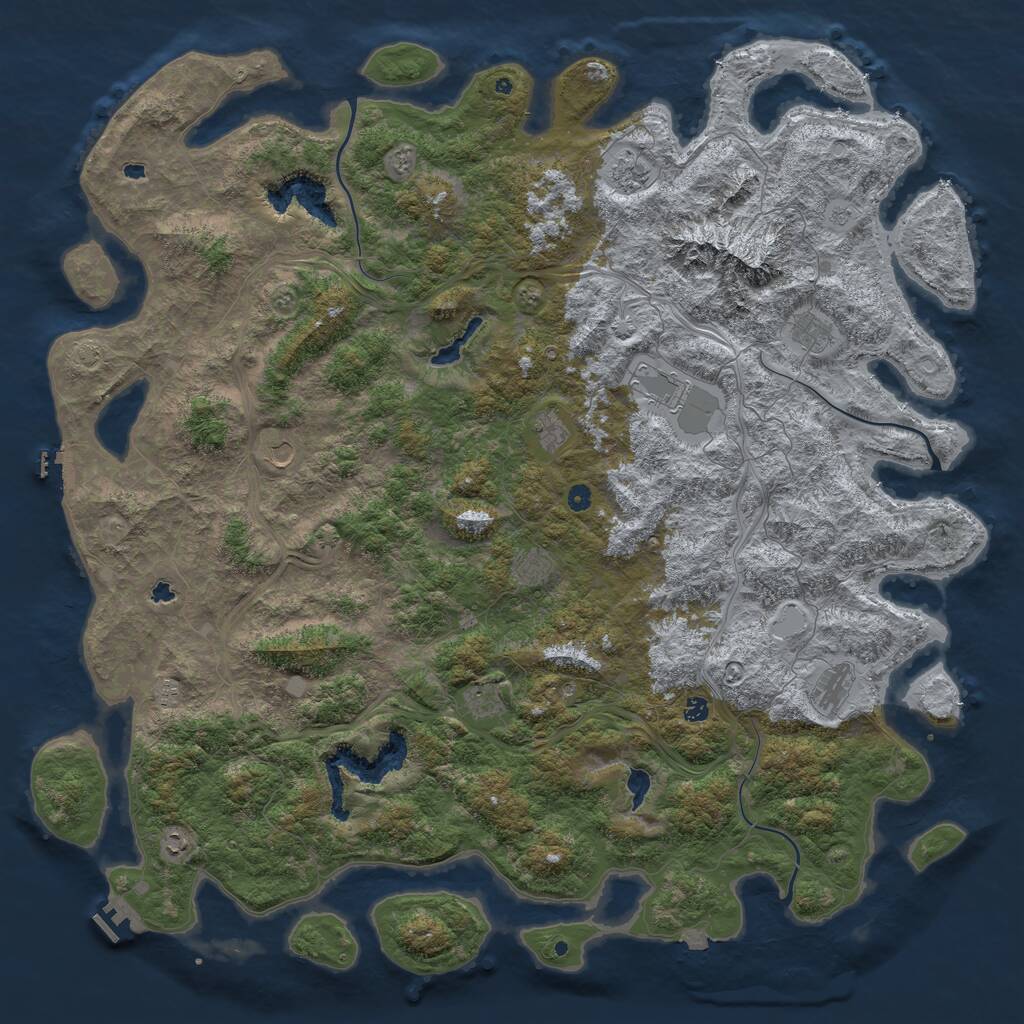 Rust Map: Procedural Map, Size: 6000, Seed: 13444, 17 Monuments