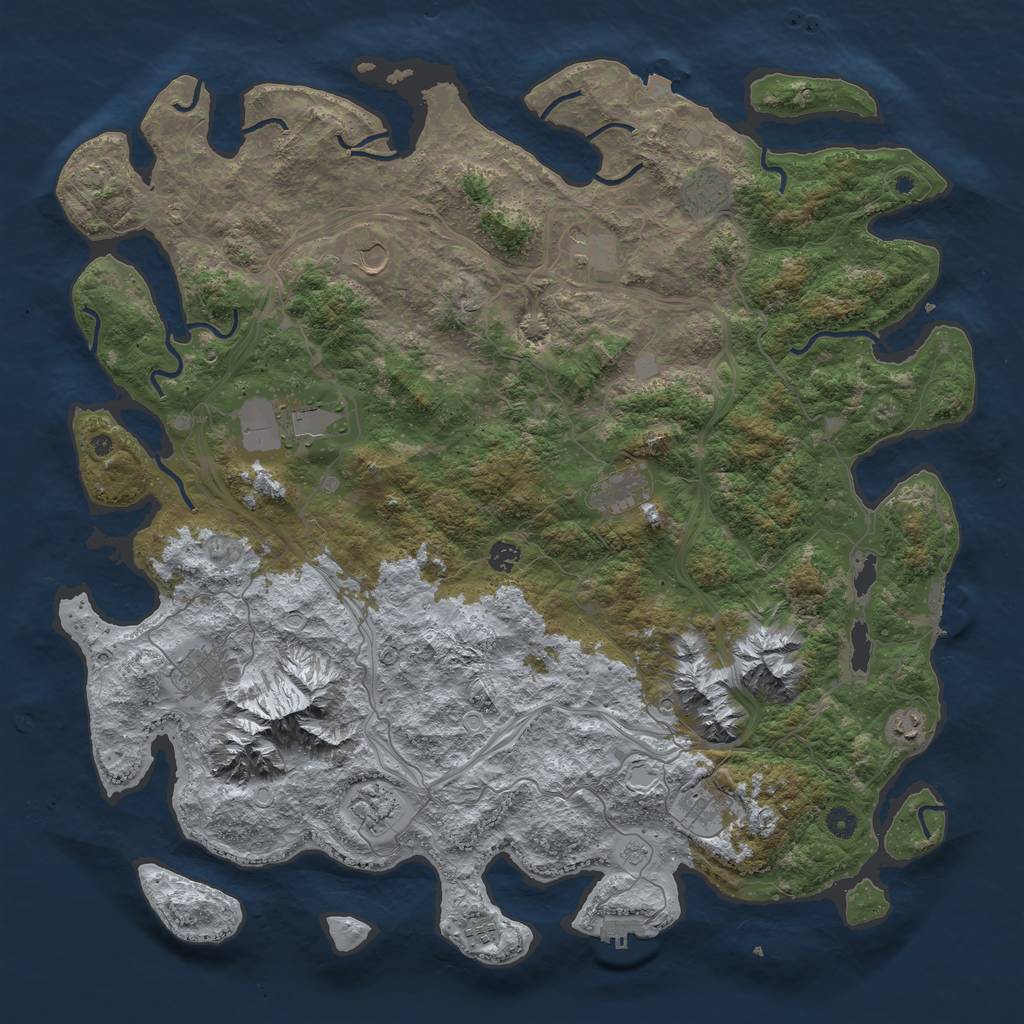 Rust Map: Procedural Map, Size: 5000, Seed: 11231455, 19 Monuments