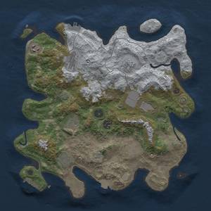 Thumbnail Rust Map: Procedural Map, Size: 3500, Seed: 2065955524, 17 Monuments