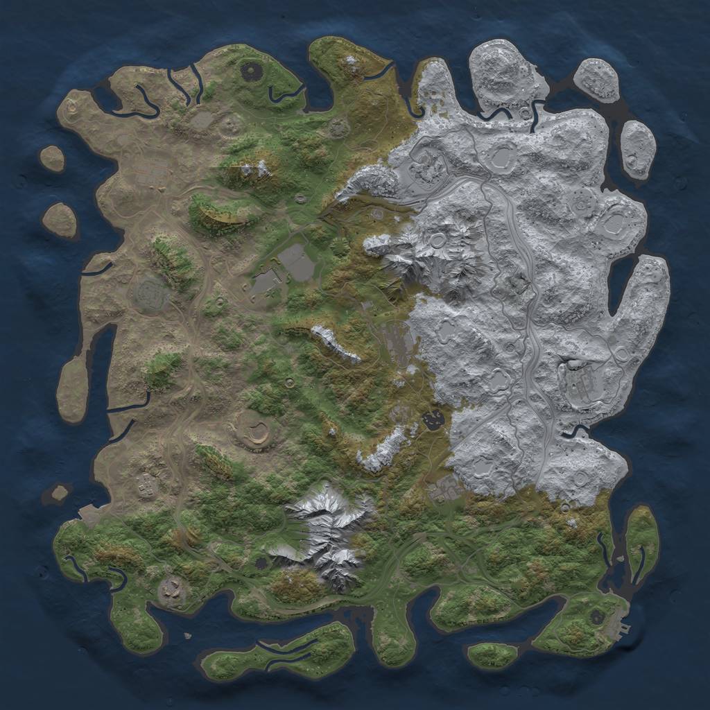 Rust Map: Procedural Map, Size: 5000, Seed: 84534656, 18 Monuments