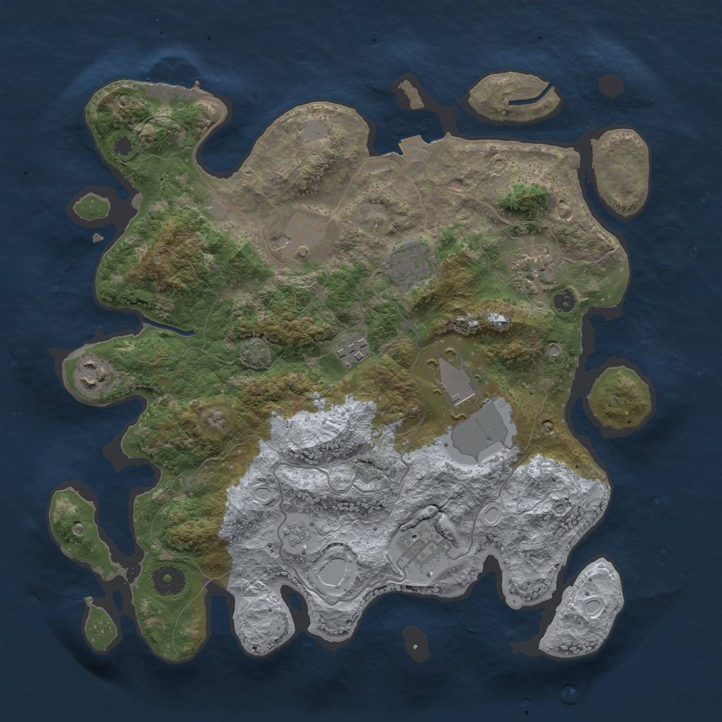 Rust Map: Procedural Map, Size: 3500, Seed: 977988202, 13 Monuments