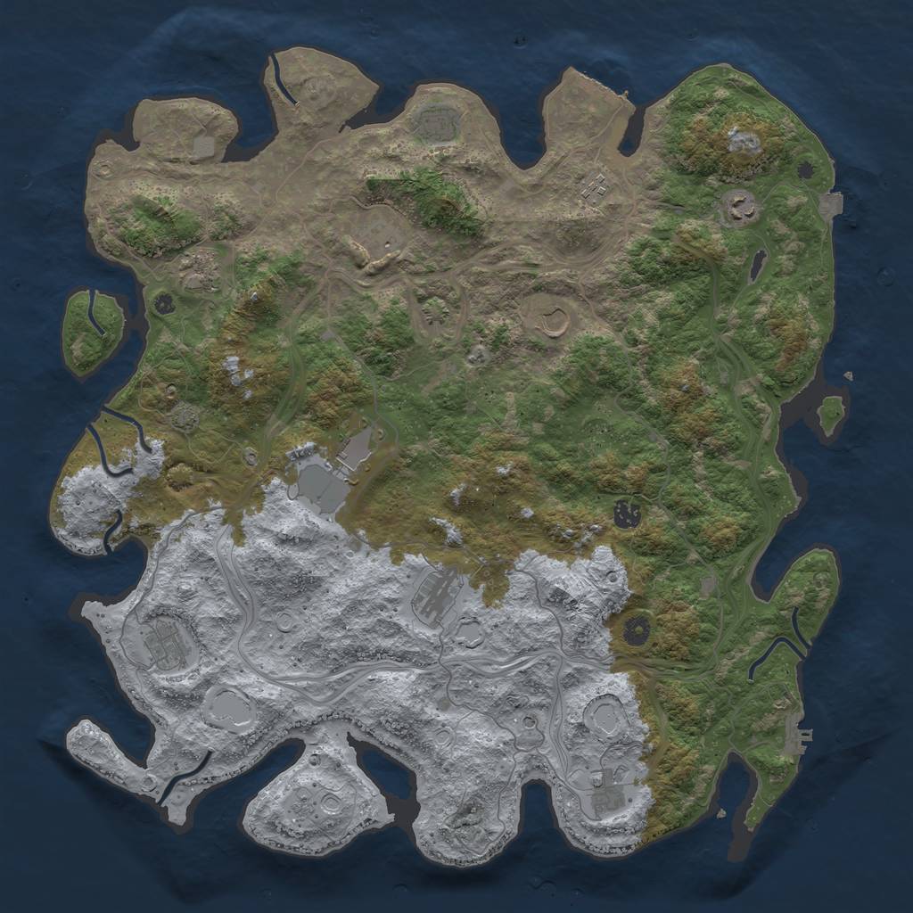 Rust Map: Procedural Map, Size: 4750, Seed: 992031702, 19 Monuments