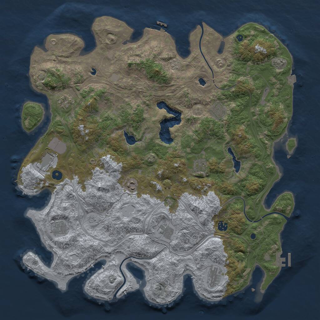 Rust Map: Procedural Map, Size: 4750, Seed: 992031702, 16 Monuments