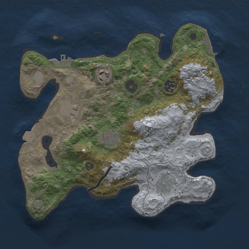 Rust Map: Procedural Map, Size: 3000, Seed: 300561355, 12 Monuments