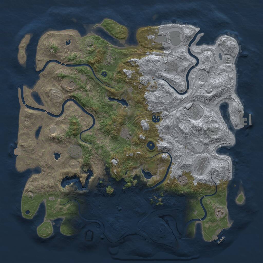 Rust Map: Procedural Map, Size: 4800, Seed: 198407120, 17 Monuments