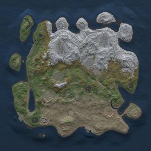 Thumbnail Rust Map: Procedural Map, Size: 3500, Seed: 1915442551, 17 Monuments