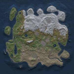 Thumbnail Rust Map: Procedural Map, Size: 3500, Seed: 1915442551, 12 Monuments