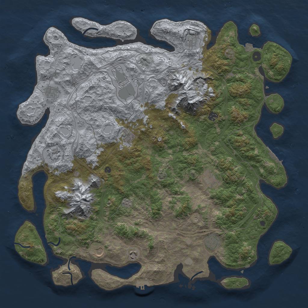 Rust Map: Procedural Map, Size: 5000, Seed: 769976498, 19 Monuments