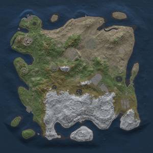 Thumbnail Rust Map: Procedural Map, Size: 3500, Seed: 1746251335, 15 Monuments