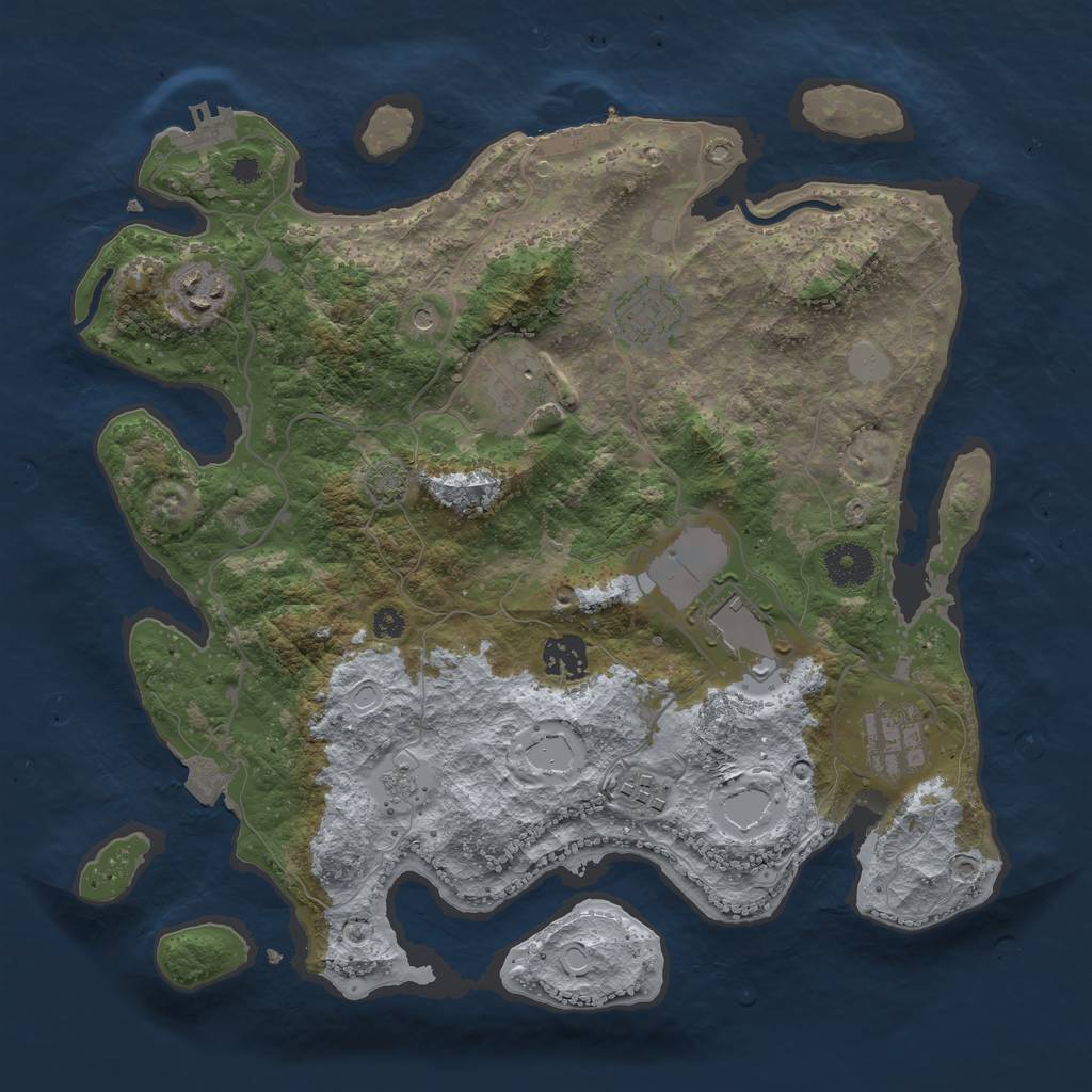 Rust Map: Procedural Map, Size: 3500, Seed: 1746251335, 15 Monuments