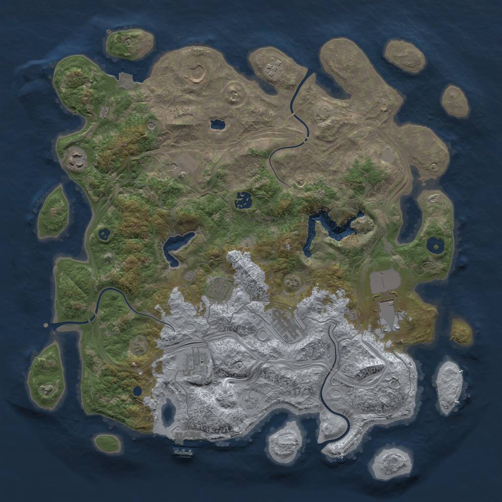 Rust Map: Procedural Map, Size: 4250, Seed: 1176896096, 14 Monuments