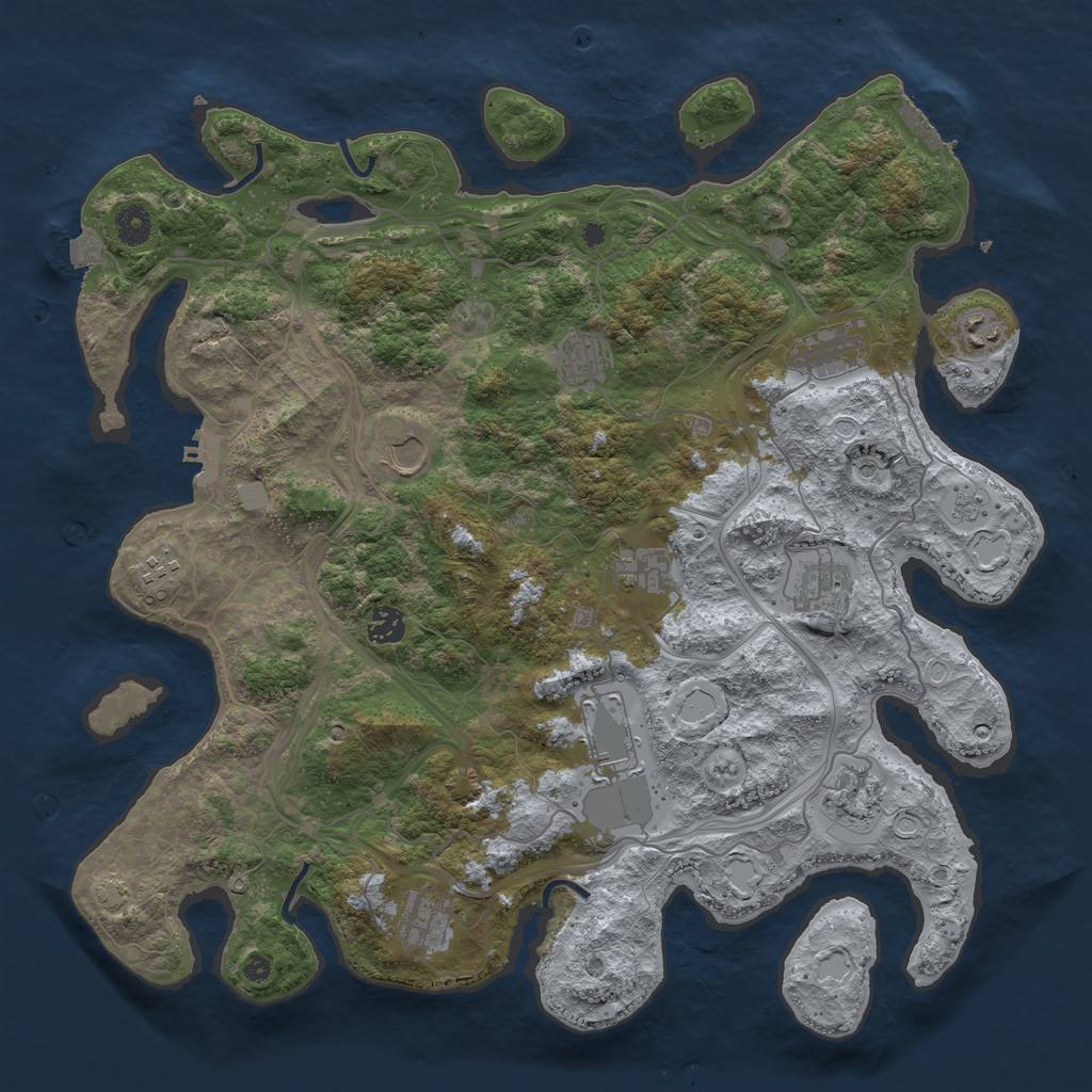 Rust Map: Procedural Map, Size: 4250, Seed: 1736941272, 19 Monuments