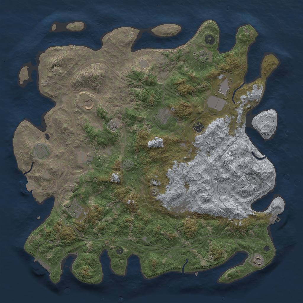 Rust Map: Procedural Map, Size: 4500, Seed: 20242024, 19 Monuments