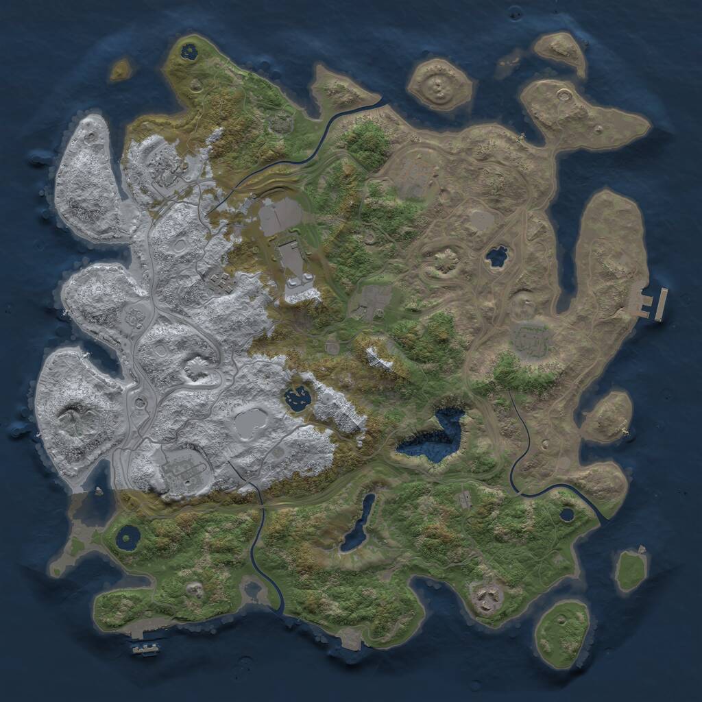 Rust Map: Procedural Map, Size: 4250, Seed: 3071973, 15 Monuments