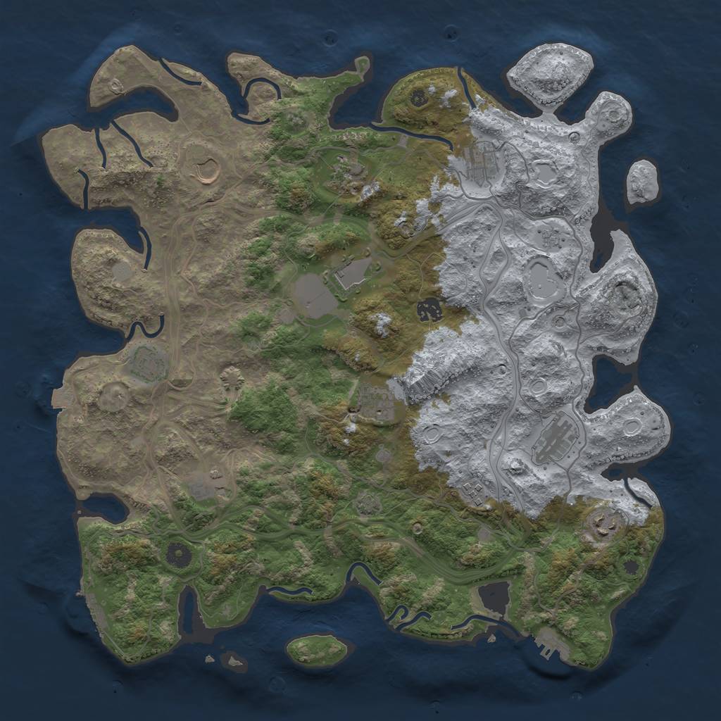 Rust Map: Procedural Map, Size: 4250, Seed: 837099812, 19 Monuments