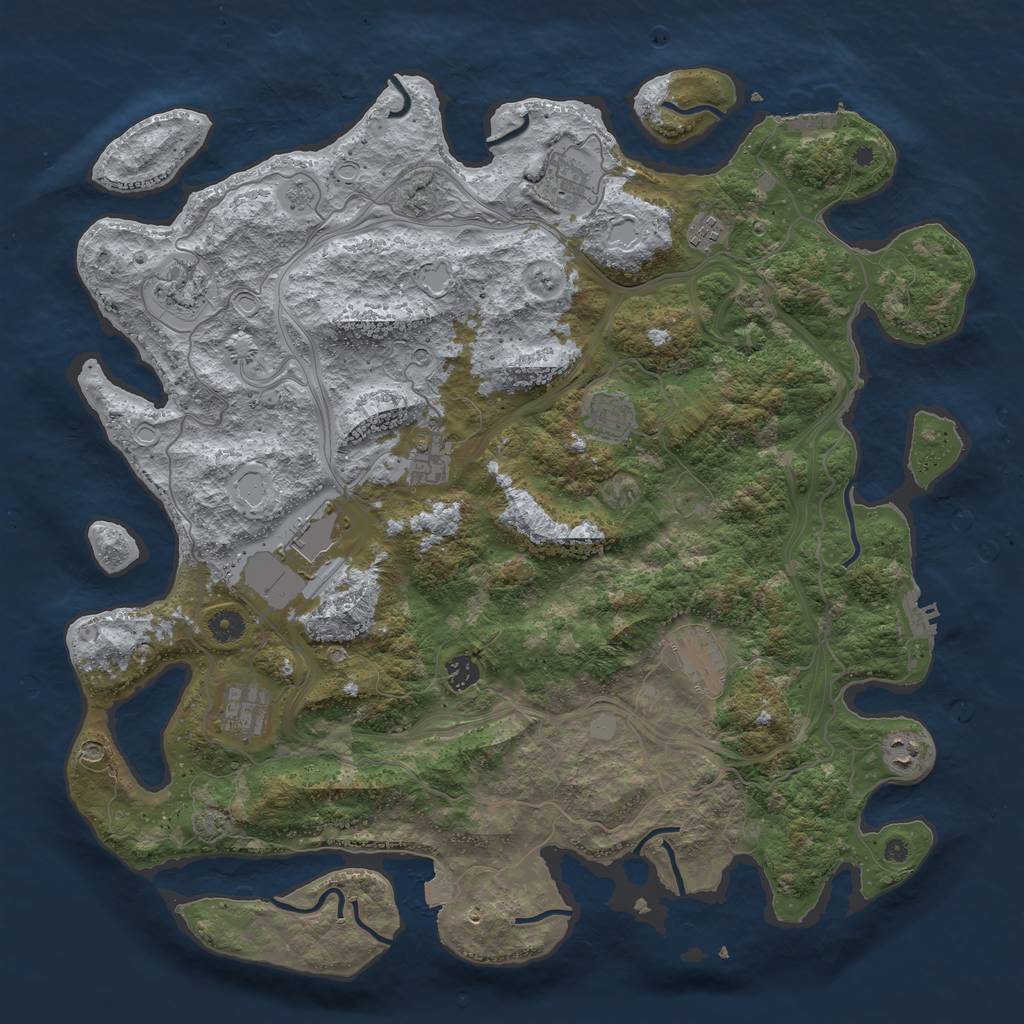 Rust Map: Procedural Map, Size: 4500, Seed: 702882787, 18 Monuments